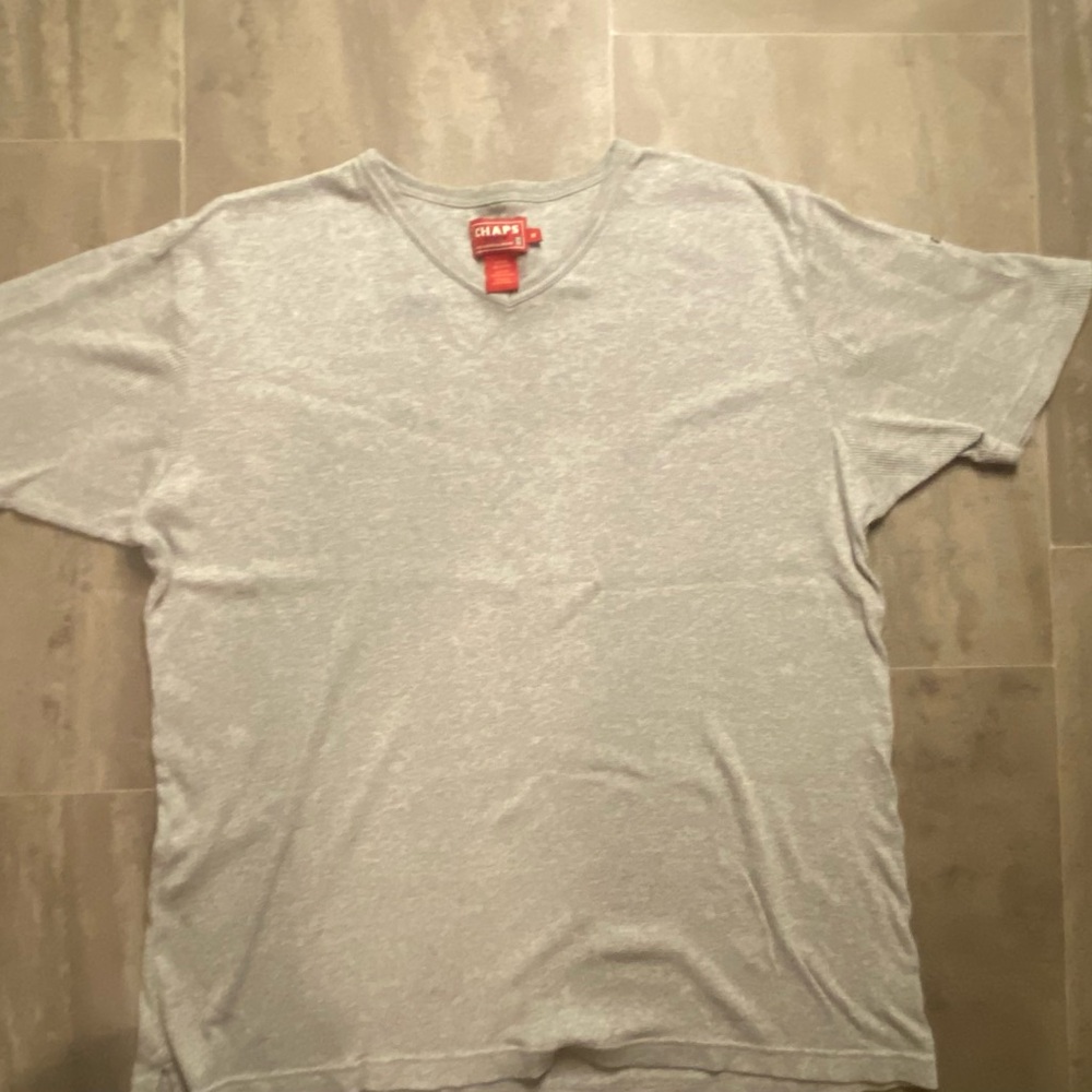 Chaps Light Gray Men's Short Sleeve Tee